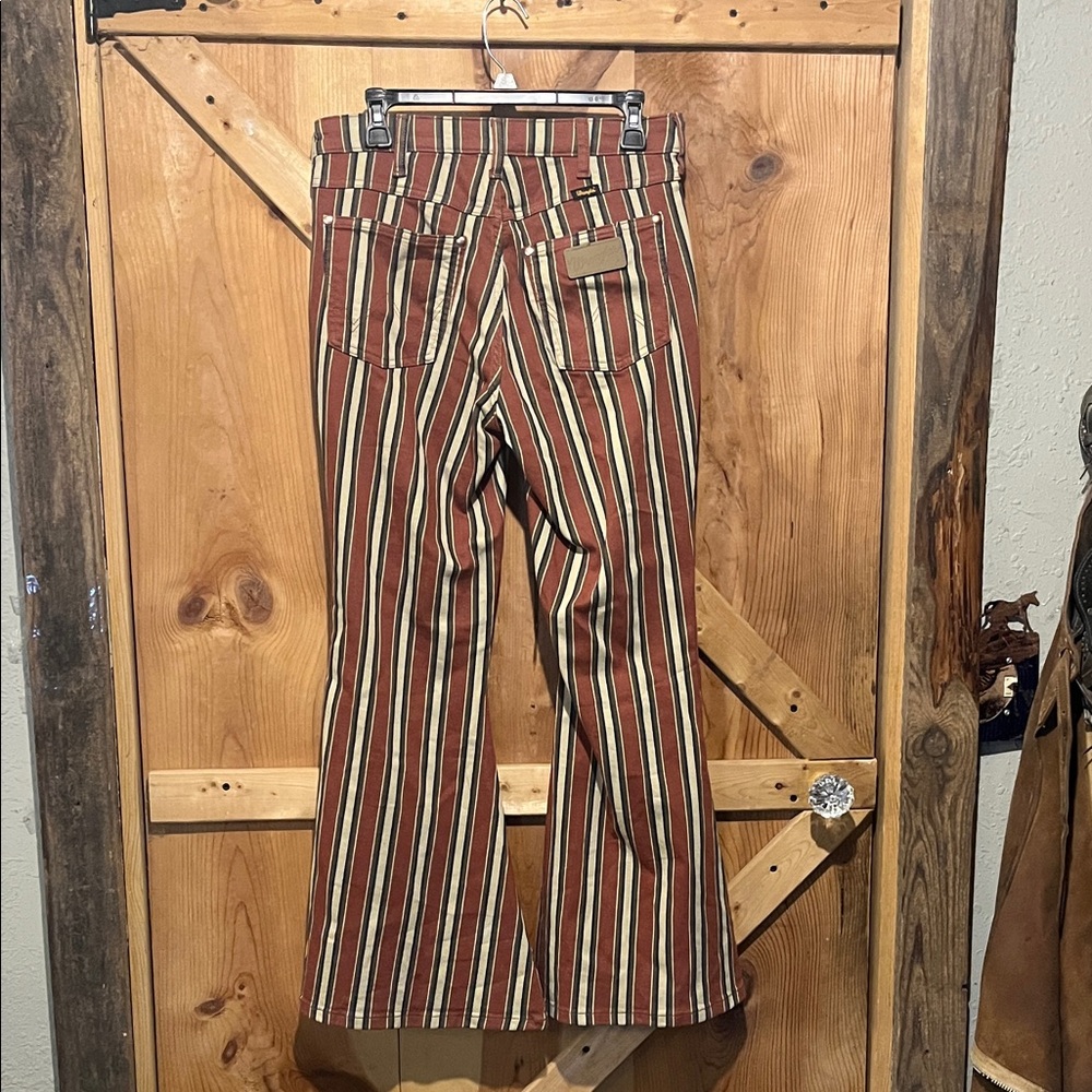Wrangler / Lainey Wilson Flare Jeans - Brown and Cream Stripes